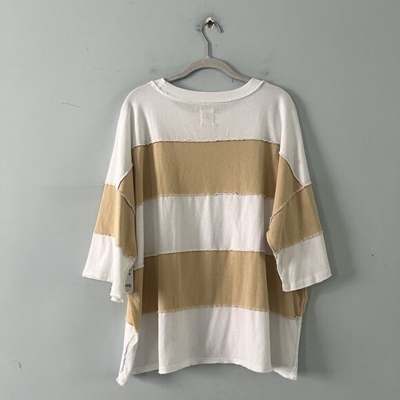 NWT Free People We The Free Maddie Ivory Combo Oversized T-Shirt - Picture 4 of 8